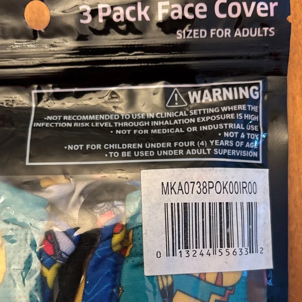 Pokemon Pikachu Blue and Yellow Face Cover Set